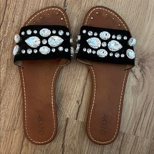 Abound Black and Brown Gemstone Sandals